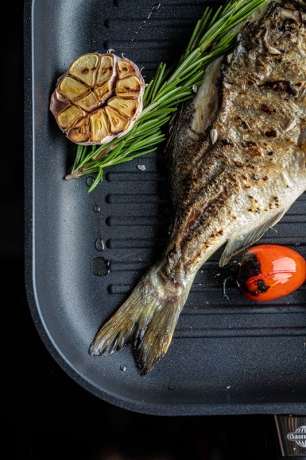 Cковорода индукционная гриль со съемной ручкой, 28 x 28 см. Gastrolux