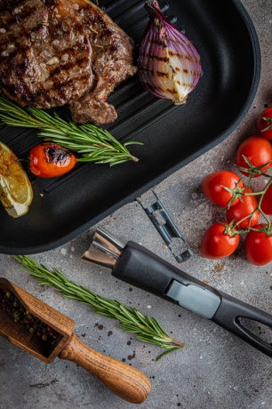 Cковорода индукционная гриль со съемной ручкой, 28 x 28 см. Gastrolux