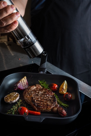 Cковорода индукционная гриль со съемной ручкой, 28 x 28 см. Gastrolux