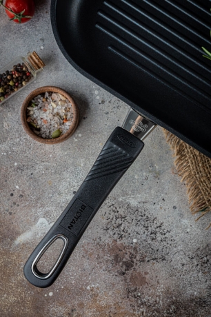 Cковорода индукционная гриль со съемной ручкой, 28 x 28 см. Gastrolux