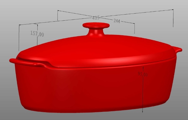 Форма для запекания глубокая, 41x24x16 см, 3,3 л, гранат Утятница Emile Henry