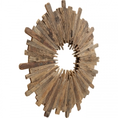 Зеркало Bastidon, коллекция "Бастидон" 120*120*3, Зеркальное стекло, Восстановленная древесина, Коричневый