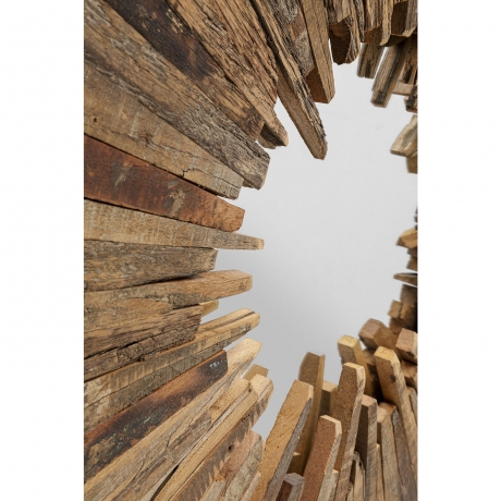 Зеркало Bastidon, коллекция "Бастидон" 120*120*3, Зеркальное стекло, Восстановленная древесина, Коричневый