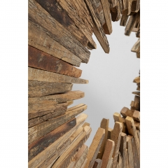 Зеркало Bastidon, коллекция "Бастидон" 120*120*3, Зеркальное стекло, Восстановленная древесина, Коричневый