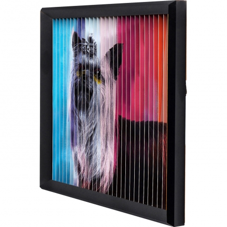 Картина в рамке Bulldog, коллекция "Бульдог", ручная работа 43*43*4, Бумага, Стекло, Полистирол, МДФ, Черный, Белый