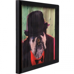 Картина в рамке Bulldog, коллекция "Бульдог", ручная работа 43*43*4, Бумага, Стекло, Полистирол, МДФ, Черный, Белый