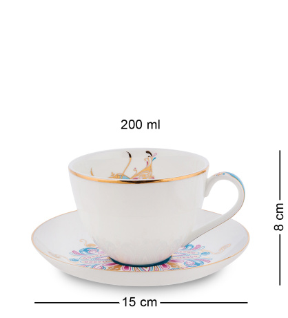 JK- 94 Чайный набор на 2 перс. "Песня Мотылька" (Canzone Falena Pavone)