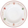 Тарелка суповая, 21,5 см, фарфор P, белая, Новогодние шары, Christmas Eve, Easy Life