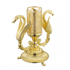 Стакан настольный Лебеди Luxor, стекло декор золото/золото