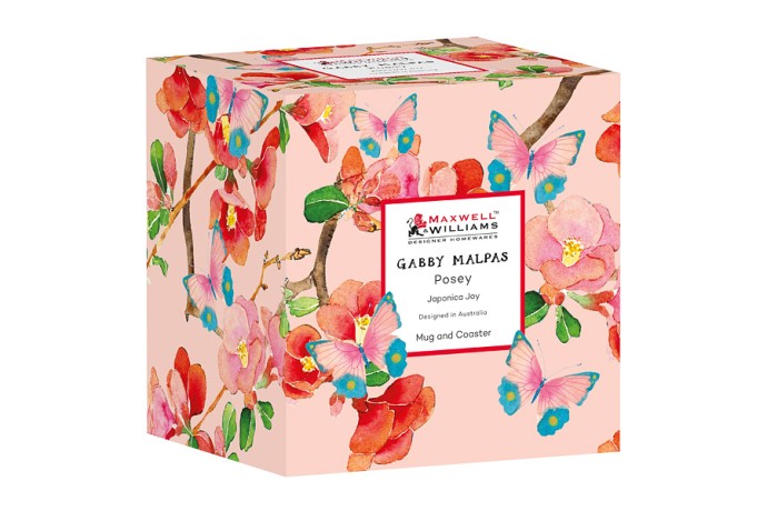 Кружка с подставкой Камелии на розовом, 0,4 л. Maxwell & Williams