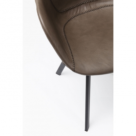 Стул с подлокотниками Lounge, коллекция "Лаундж" 60*78*54, Полиуретан, Полипропилен, Сталь, Серый