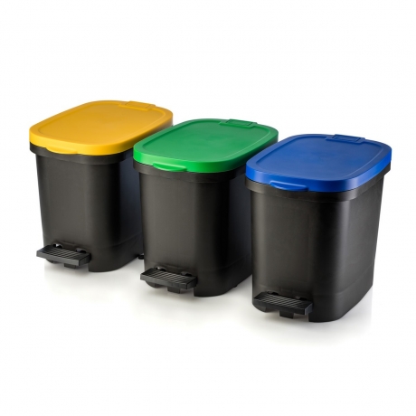 Мусорный бак с педалью BE-UTIL 10 л. черный-зеленый, Faplana