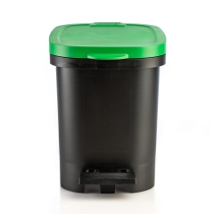 Мусорный бак с педалью BE-UTIL 10 л. черный-зеленый, Faplana