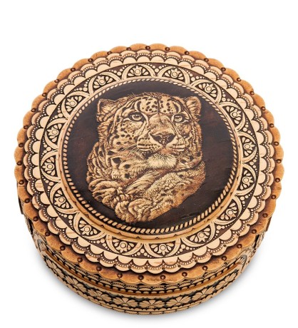 BST-401/ 6 Шкатулка "Гепард" (береста)