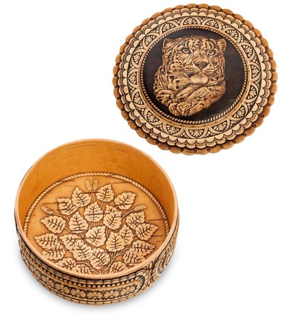 BST-401/ 6 Шкатулка "Гепард" (береста)