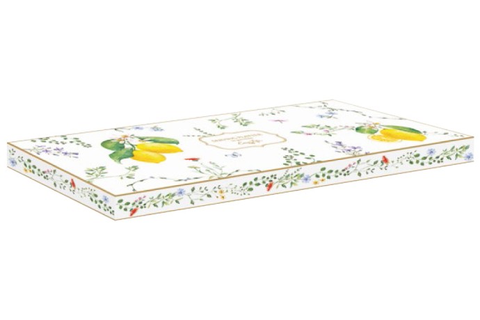 Блюдо прямоугольное Цветы и лимоны, 35х15 см. Easy Life