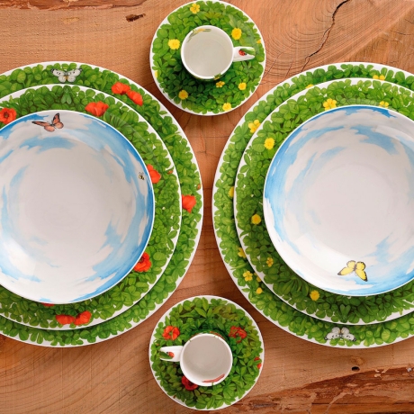 Тарелка обеденная Front view, 27 см. цвет: голубой, PRATI ITALIANI Taitu