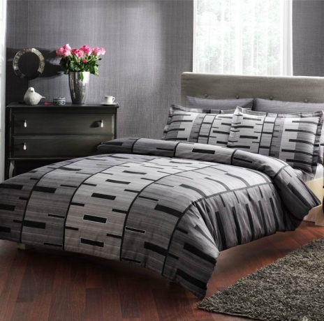 Комплект постельного белья TAC SATIN, 1,5 сп. Bronx, серый