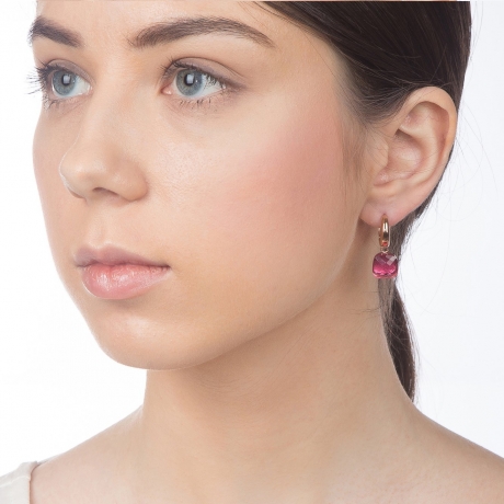 Серьги Firenze padparadscha 300098 R/RG Qudo