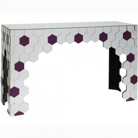 Консоль зеркальная с декором в виде сот Obrero