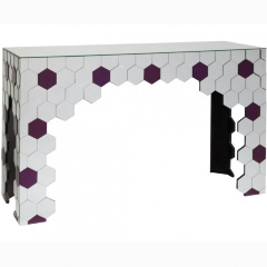 Консоль зеркальная с декором в виде сот Obrero