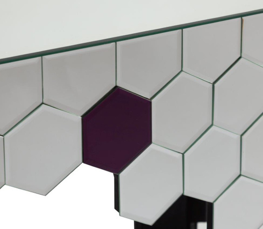 Консоль зеркальная с декором в виде сот Obrero