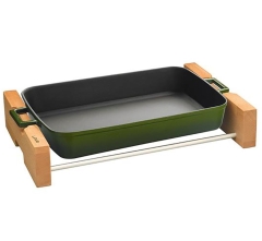 Прямоугольное блюдо, 26х40 см. для сервировки зеленого цвета Lava