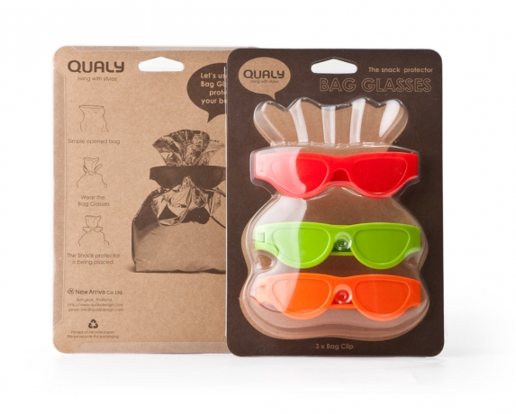 Клипсы для пакетов Bag Glasses 3 шт. красная/зеленая/оранжевая