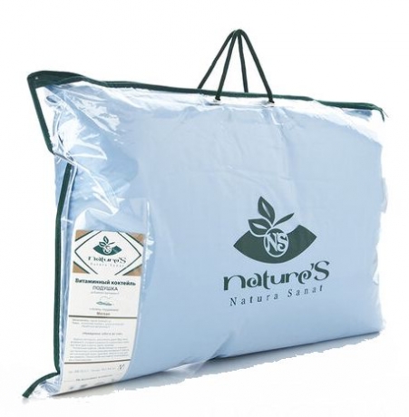 Подушка средняя из гусиного пуха "Витаминный коктейль", 68х68 см. Natures