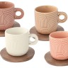 Набор из 4-х чашек Радуга, коричневая, бежевая, белая и персиковая, 0,11 л. Easy Life