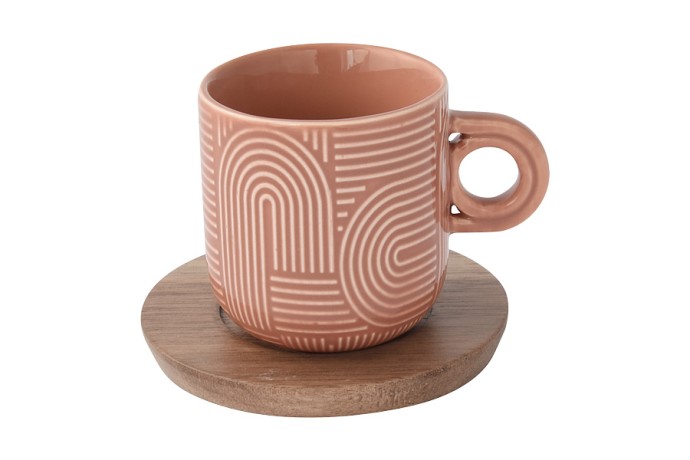 Набор из 4-х чашек Радуга, коричневая, бежевая, белая и персиковая, 0,11 л. Easy Life