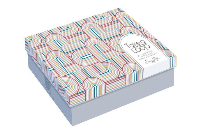 Набор из 4-х чашек Радуга, коричневая, бежевая, белая и персиковая, 0,11 л. Easy Life