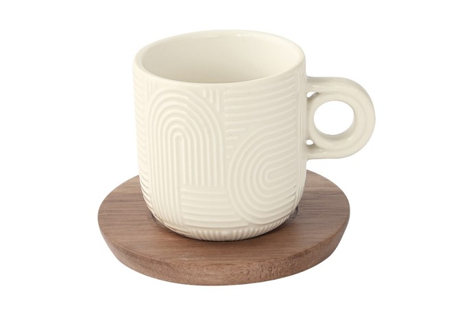 Набор из 4-х чашек Радуга, коричневая, бежевая, белая и персиковая, 0,11 л. Easy Life