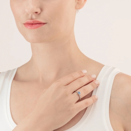 Кольцо Light Blue-Silver 18 мм 0228/40-0741 56 Coeur de Lion