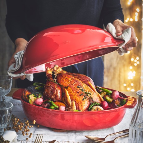 Форма для запекания птицы большая, 41,5х27,5x22 см, 5л. (цвет гранат) Emile Henry