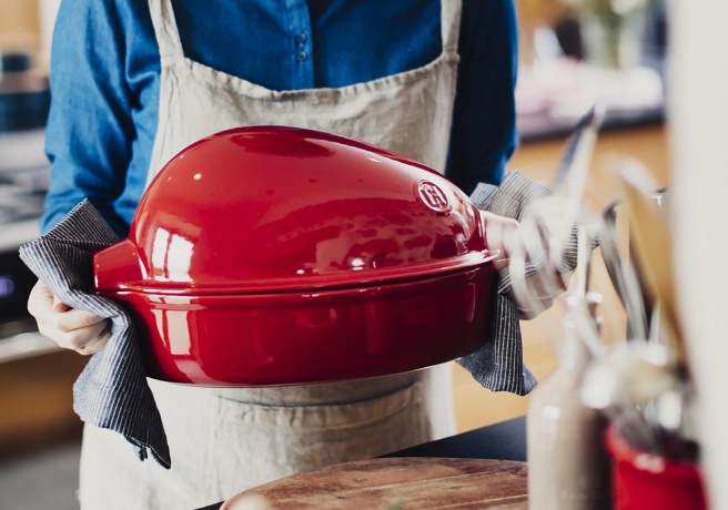 Форма для запекания птицы большая, 41,5х27,5x22 см, 5л. (цвет гранат) Emile Henry