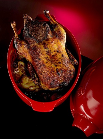 Форма для запекания птицы большая, 41,5х27,5x22 см, 5л. (цвет гранат) Emile Henry