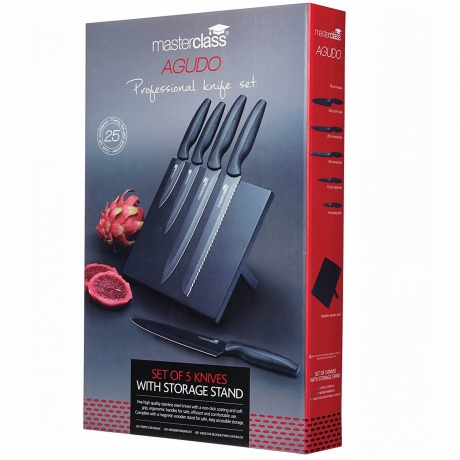 Набор ножей на магнитной подставке MasterClass Agudo, Kitchen Craft