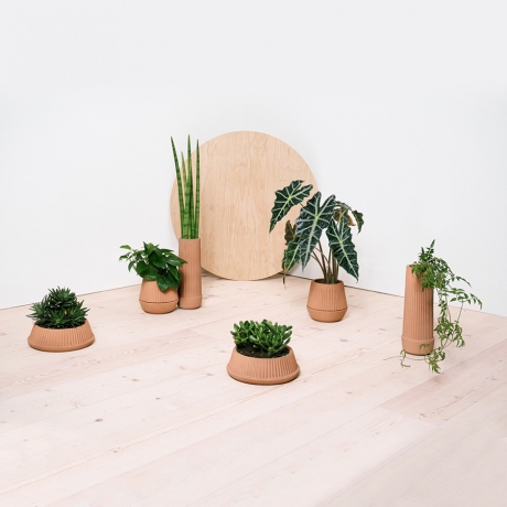 Горшок Pleated Umbra Shift, 23х8х19 см. глина