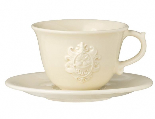 Чашка с блюдцем Аральдо (кремовый), 0,4л, Nuova Cer