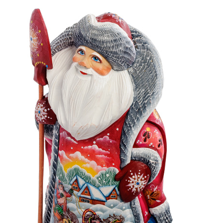 РД- 59 Фигурка Дед Мороз с тройкой (Резной) 27см