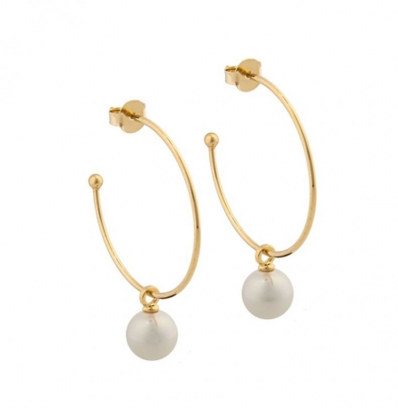 Классические серьги White Pearl A0063.1 BW/G Possebon