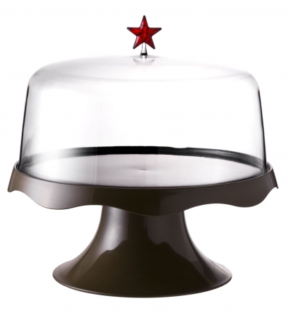 Тортовница на ножке подарочная Merry Tray большая коричневая