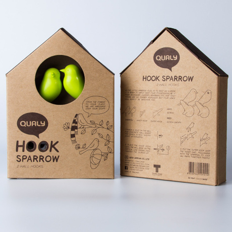 Вешалки настенные Sparrow, 2 шт. белые/черные, Qualy