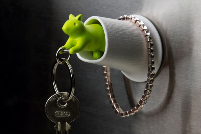 Брелок+держатель для ключа Squirrel коричневый/зеленый