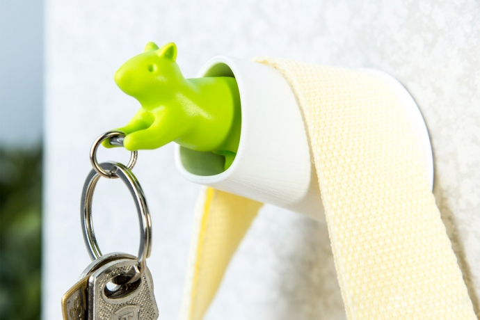 Брелок+держатель для ключа Squirrel коричневый/зеленый