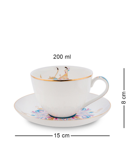 JK- 96 Чайный набор на 4 перс. "Песня Мотылька" (Canzone Falena Pavone)