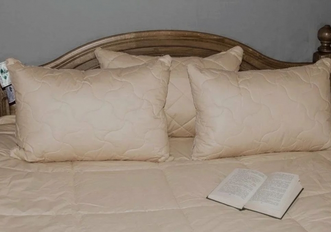 Одеяло всесезонное с шерстью верблюда в хлопковом чехле "Дар Востока", 140х205 см. Natures