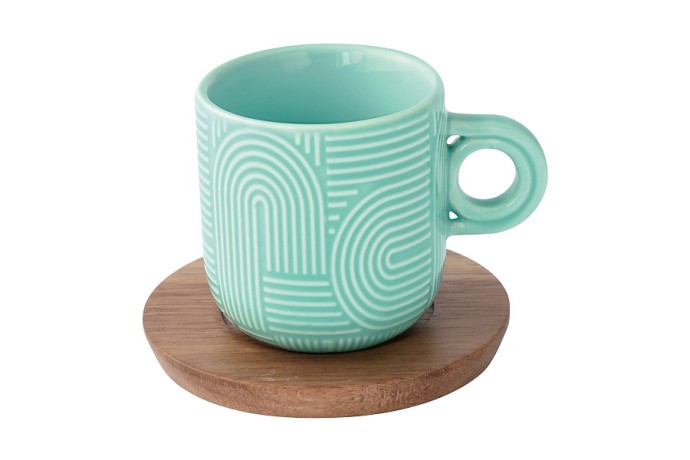 Набор из 4-х чашек Радуга, мятная, морская волна, красная и жёлтая, 0,11 л. Easy Life