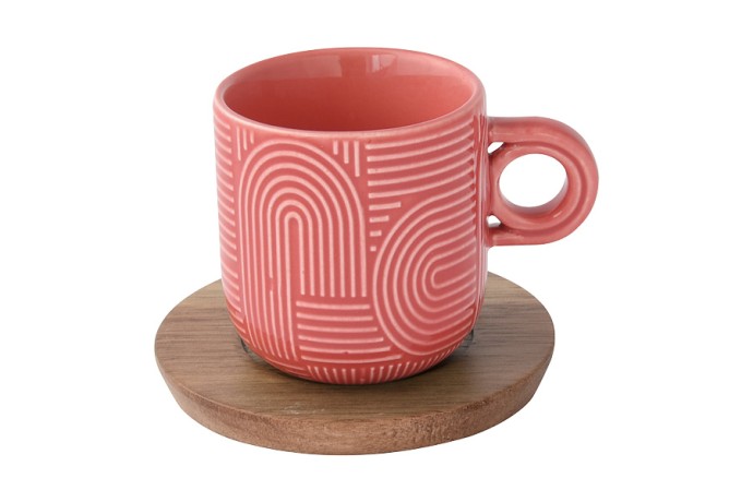 Набор из 4-х чашек Радуга, мятная, морская волна, красная и жёлтая, 0,11 л. Easy Life